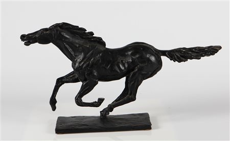 MESSINA FRANCESCO (1900 - 1995) Cheval. 1958. Bronzo. Cm 54,00 x 29,00 x...