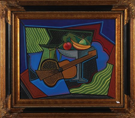 ORIANI PIPPO (1902 - 1972) Natura morta con chitarra. 2006. Olio su tela . Cm...