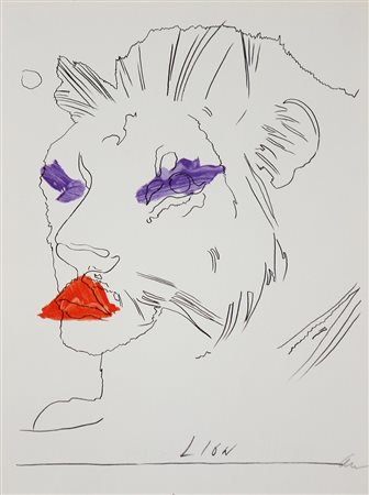 WARHOL ANDY (1928 - 1987) Il leone. 1975. Fotolitografia. Cm 21,00 x 28,00....