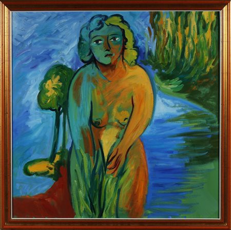 GERMANA' MIMMO (1944 - 1992) Senza titolo. Olio su tela . Cm 100,00 x 100,00....