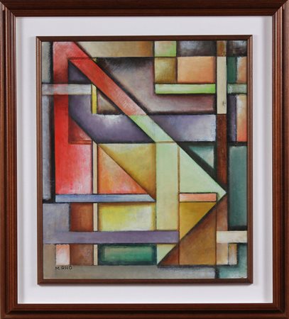 RHO MANLIO (1901 - 1957) Composizione. Olio su tavola. Cm 53,00 x 62,00....
