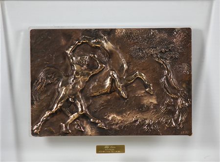 SASSU' ALIGI (1912 - 2000) Diomede domatore di cavalli. 1977. Bronzo. Cm...