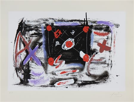 TAPIES ANTONI (1923 - 2012) Senza titolo. Serigrafia. Cm 64,70 x 49,60....