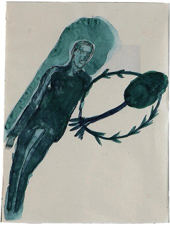 PALADINO MIIMMO (n. 1948) Senza titolo. 1994. Tecnica mista su carta...