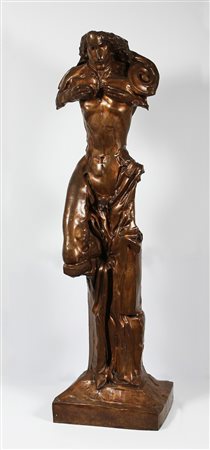 AUGUSTO PEREZ (1929 - 2001) Mea Culpa. Bronzo. Cm 50,00 x 173,00 x 40,00....