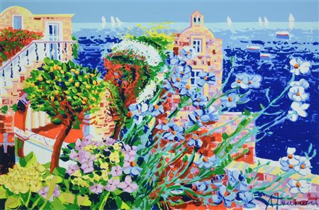 Athos Faccincani ANGOLO DI DOLCEZZA A CAPRI serigrafia polimaterica, cm...