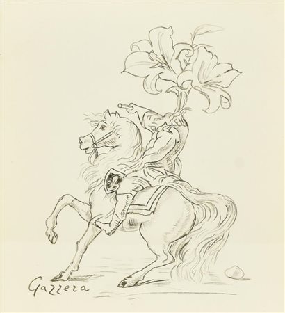 Romano Gazzera SENZA TITOLO, 1972 matita su carta, cm 22,5x20,5 firma sul...