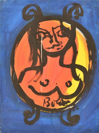 Gustavo Boldrini DIAVOLESSA olio su tela, cm 70x50 firma L'opera presenta due...