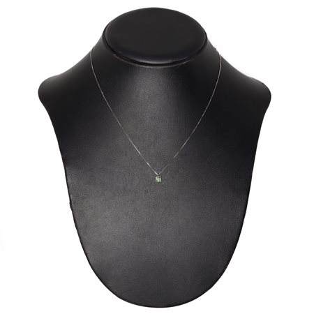 Collana con ciondolo quadrato con smeraldi e brillanti, Pistoia