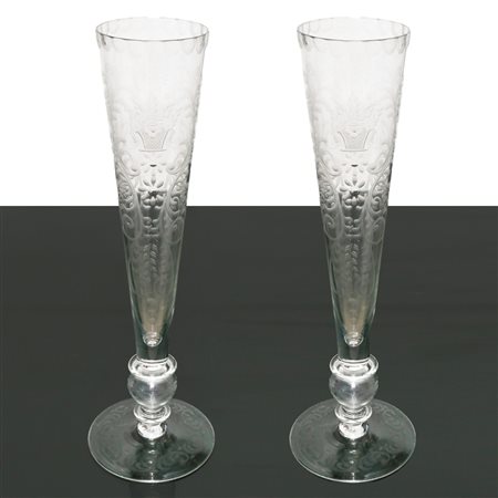 Coppia di calici in cristallo