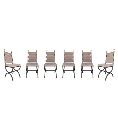 Gruppo di N. 6 sedie in ferro battuto