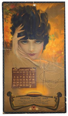 Raro calendario pubblicitario per le lampadine Westinghouse, 1930