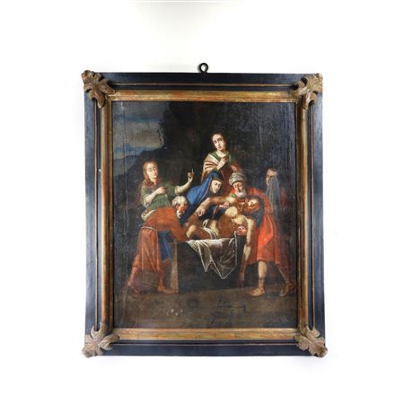  
Deposizione di Cristo nel sarcofago XVII secolo
dipinto olio su tela 89 X 73 cm