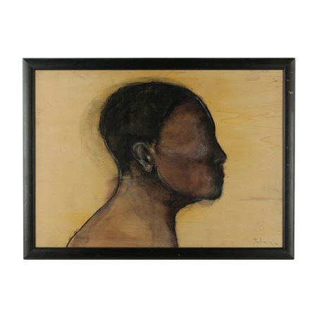 GIANGAETANO PATANE (Roma, 1968 - ) 
Profilo di donna 
tecnica mista su tavola 33 x 46 cm