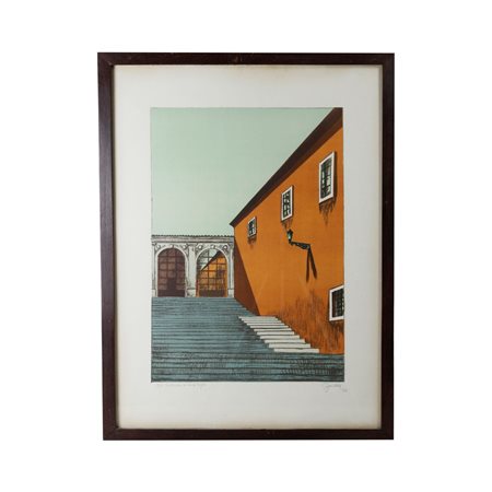 FABIO FAILLA (Lucca, 1917 - Roma, 1987) 
Scalinata del Campidoglio, multiplo su carta 
 50 x 35 cm