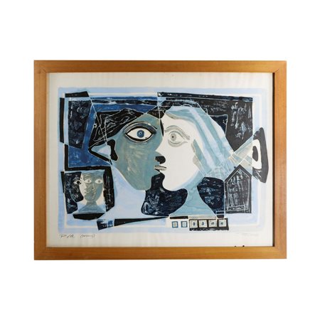 PIERO ZUFFI (Imola, 1919 - ) 
Il bacio, multiplo su carta 
 55 x 72 cm