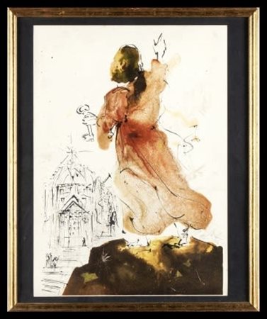 SALVADOR DALI' (Figueres, 1904 - 1989) 
Tu es Petrus, 1964 
Litografia, 49 x 35 cm  