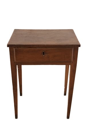  
Piccolo tavolino da lavoro in legno tinto noce 
 cm 77x58x41