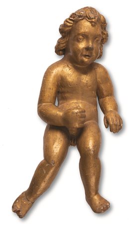 Manifattura dell'Italia centrale del XVII secolo ( - ) 
Putto in legno dorato XVII secolo
 altezza cm 70