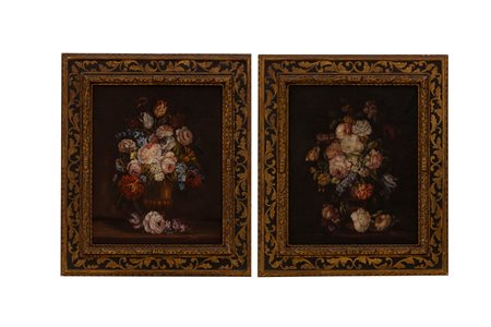  
Coppia di nature morte 
olio su tela cm 55x46