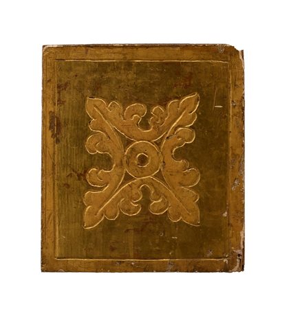  
Lotto di due stampi in legno dorati incisi 
 