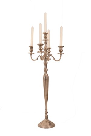  
Candelabro a 5 luci in metallo argentato 
 altezza cm 122