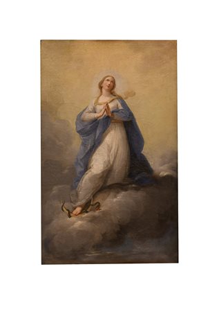 Pittore veneto della fine del XVIII secolo ( - ) 
L'Immacolata Concezione 
olio su tela cm 76x46