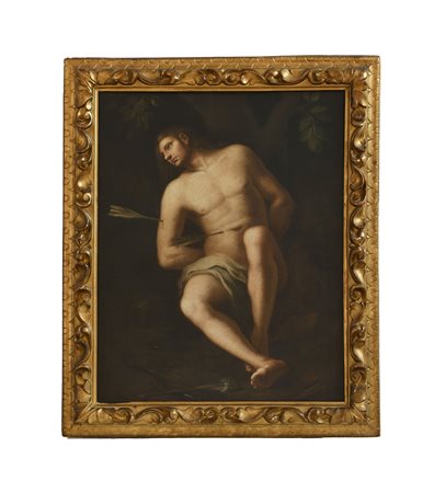 Pittore dell'Italia centrale del XVII secolo ( - ) 
San Sebastiano 
olio su tela cm 95x73; con cornice cm 116x97