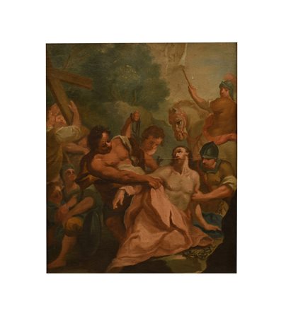 Pittore veneto del XVIII secolo ( - ) 
L'ascesa al Calvario. XVIII secolo
olio su tela cm 43x53,5