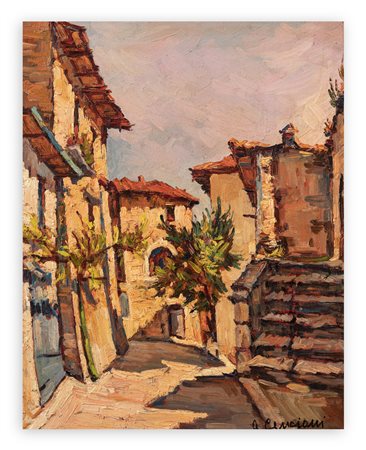 AMLETO CENCIONI (1906-1994) - Antiche case a S. Panfilo D'ocre, 1977