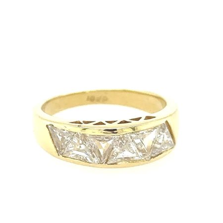 ANELLO IN ORO GIALLO 18K GR 5.10 GR CON DIAMANTI PER 1.00 CT D-E/VS1-2 TAGLIA 6.5 CERTIFICATO ID - RNG30508