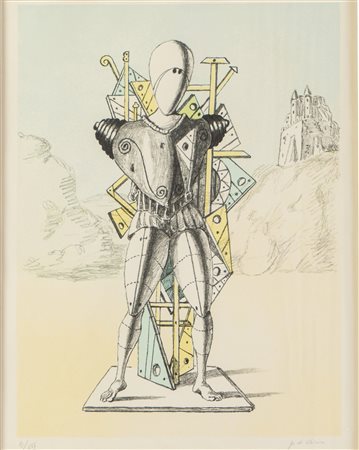 Giorgio De Chirico (Volo 1888 - Roma 1978), “Il Trovatore”. Litografia a colori su carta,