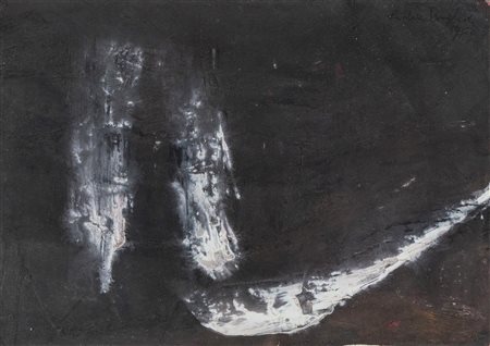 Lidia Puglioli (S. Lazzaro di Savena 1919 - Bologna 2013), “Paesaggio lunare”, 1960. Olio su