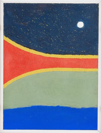 Roberto Cremonini (Cento 1943), “Luna a mezzanotte”, 2010. Pastelli su tela smeriglio su base
