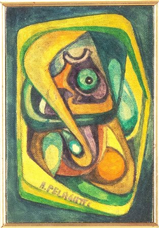 Alberto Pelagatti (San Giorgio di Piano 1927), “Senza titolo”. Olio su cartone telato, firmato