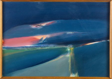 Lino Tardia (Trapani 1938 - Roma 2021), “Senza titolo”. Olio su tela, firmato a penna in basso