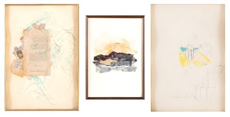 Tonino Gottarelli (Imola 1920 - 2007), “Senza titolo”. Lotto composto da tre dipinti a tecnica