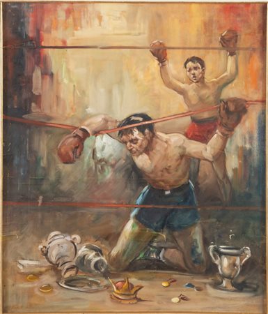 Anonimo del XX secolo, “Sogni perduti - Giancarlo Garbelli”, 1968. Olio su tela, reca al retro