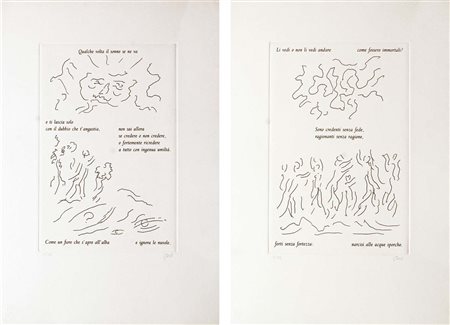 GUIDI VIRGILIO Roma 1892 - Venezia 1984 Quattro liriche in quattro acqueforti...