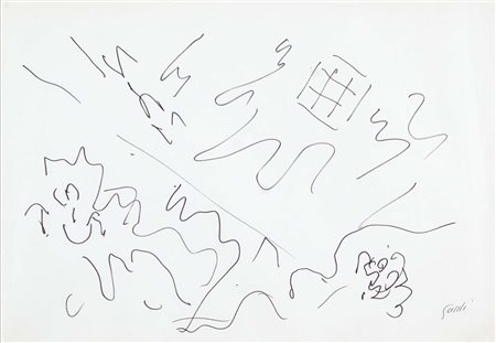 GUIDI VIRGILIO Roma 1892 - Venezia 1984 senza titolo disegno a pennarello su...