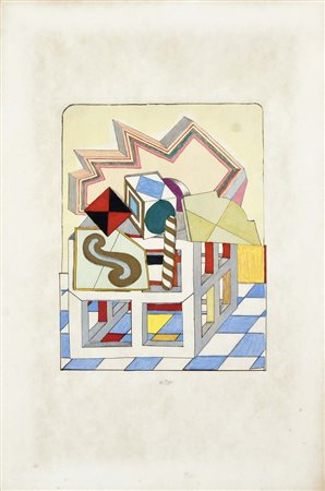 DEL PEZZO LUCIO Napoli 1933 Composizione acquaforte acquatinta es. 50/120...