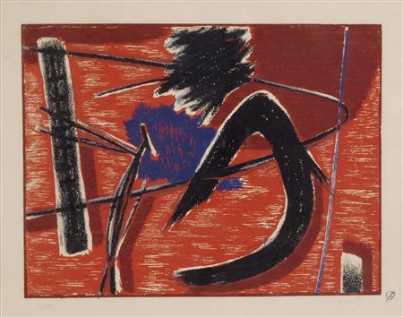 GOETZ HENRI New York 1909 - Parigi 1989 senza titolo (anni '50) litografia...