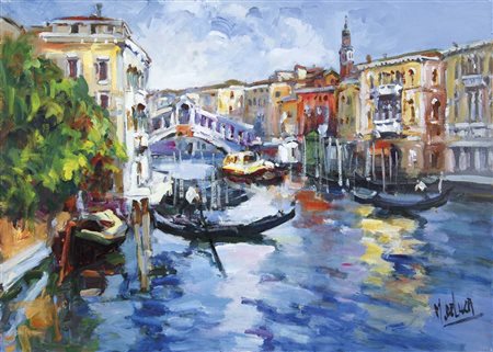 DE LUCA MARIO Mestre 1941 - 2007 Venezia olio su tela 50x70 firma in basso a...