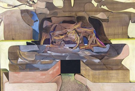 MASCHIETTO CARLO San Donà di Piave 1946 Fossile 1970 tecnica mista su carta...