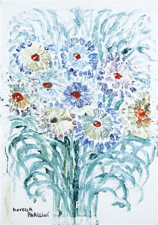 PARIGINI NOVELLA Chiusi (Si) 1921- Roma 1993 Fiori olio su tela 70x50 firma...