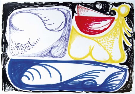 RIZZARDI LUCIANO Venezia 1932 senza titolo 1983 tecnica mista su carta 70x100...