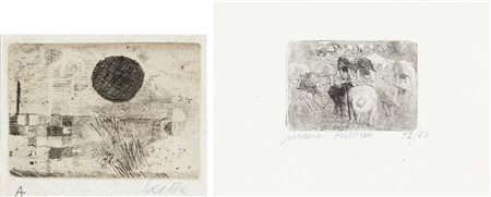 AUTORI VARI Soggetti vari lotto di 2 acqueforti 7x8 - 8x10 (lastre) entrambe...