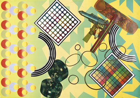 PHILLIPS PETER Birmingham (UK) 1939 senza titolo 1974 serigrafia su tela es....