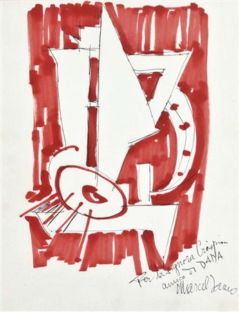 JANCO MARCEL Bucarest 1895 - 1984 senza titolo tecnica mista su carta 23x18...