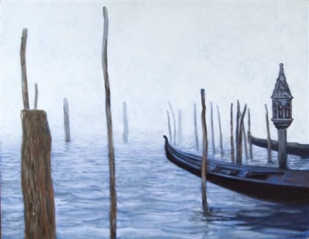 AGUZZI FABIO Milano 1952 Venezia 2000 olio su tela 70x90 firma data e titolo...